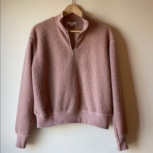 TOPSHOP Half Zip Funnel Neck Sweatshirt